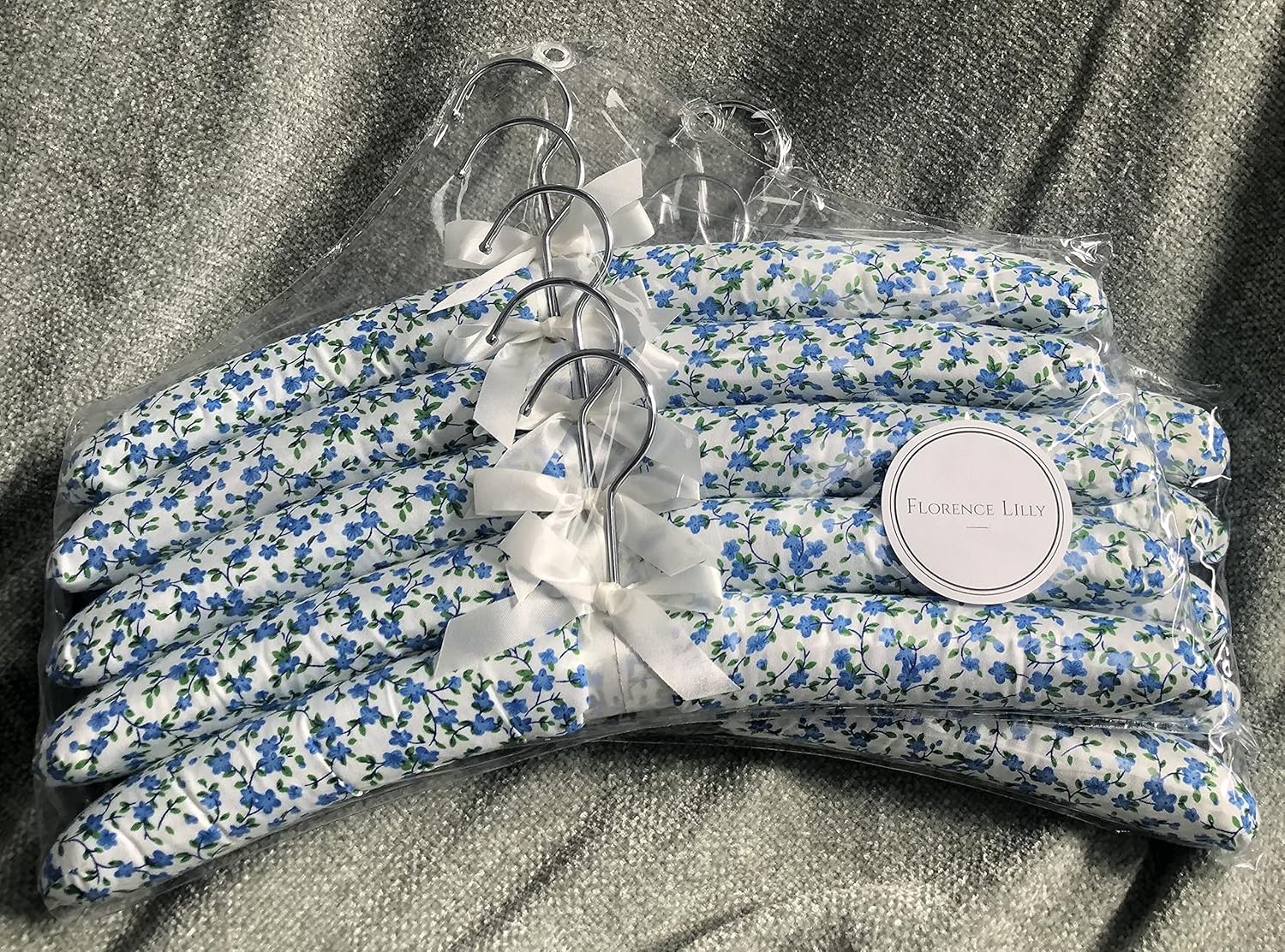 Padded Coat Hangers Pack of 10 Beautiful Florence Lilly Hangers with