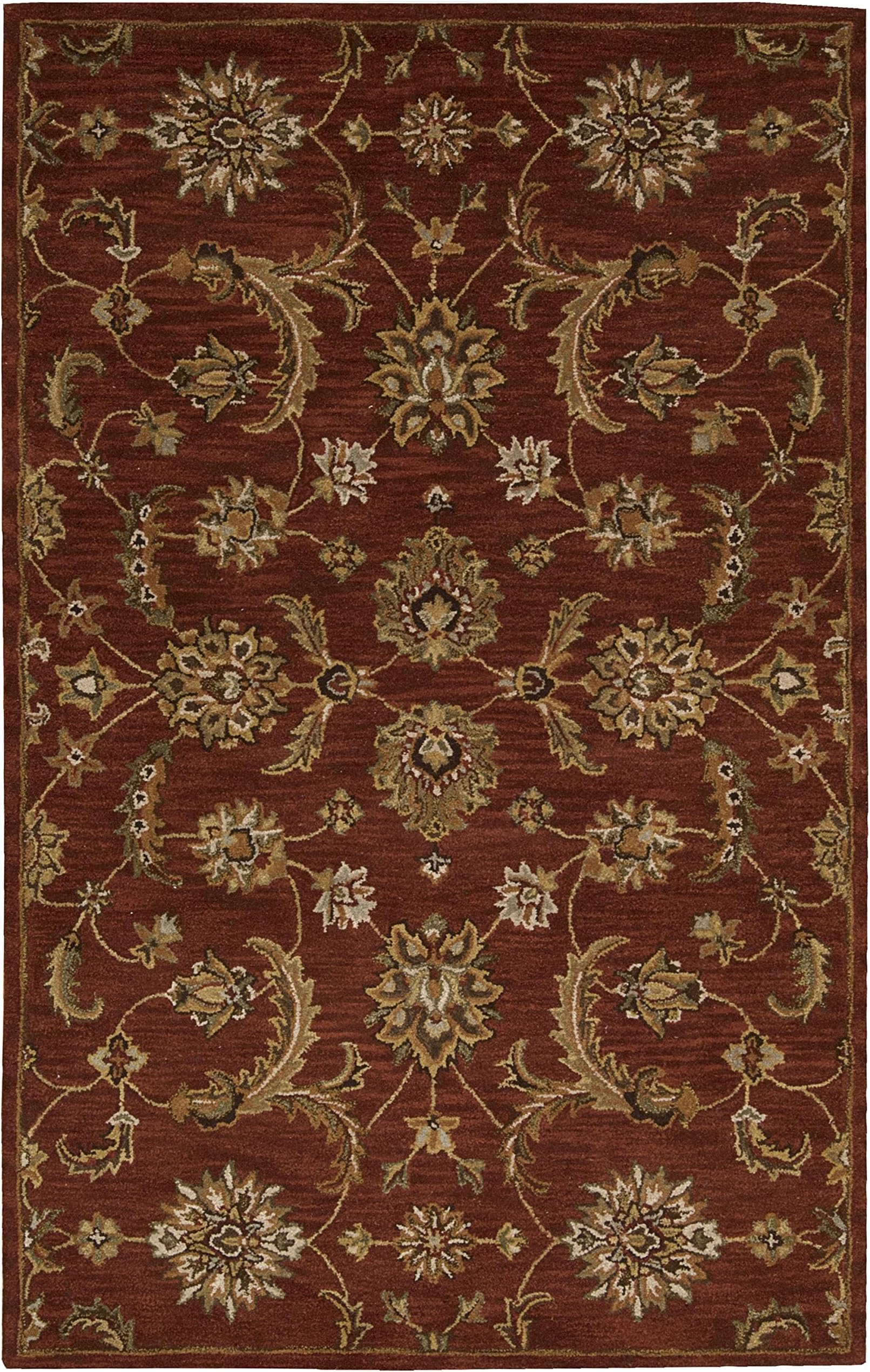 Rug Squared Worcester Transitional Area Rug , 5-Feet by 8-Feet, Brick