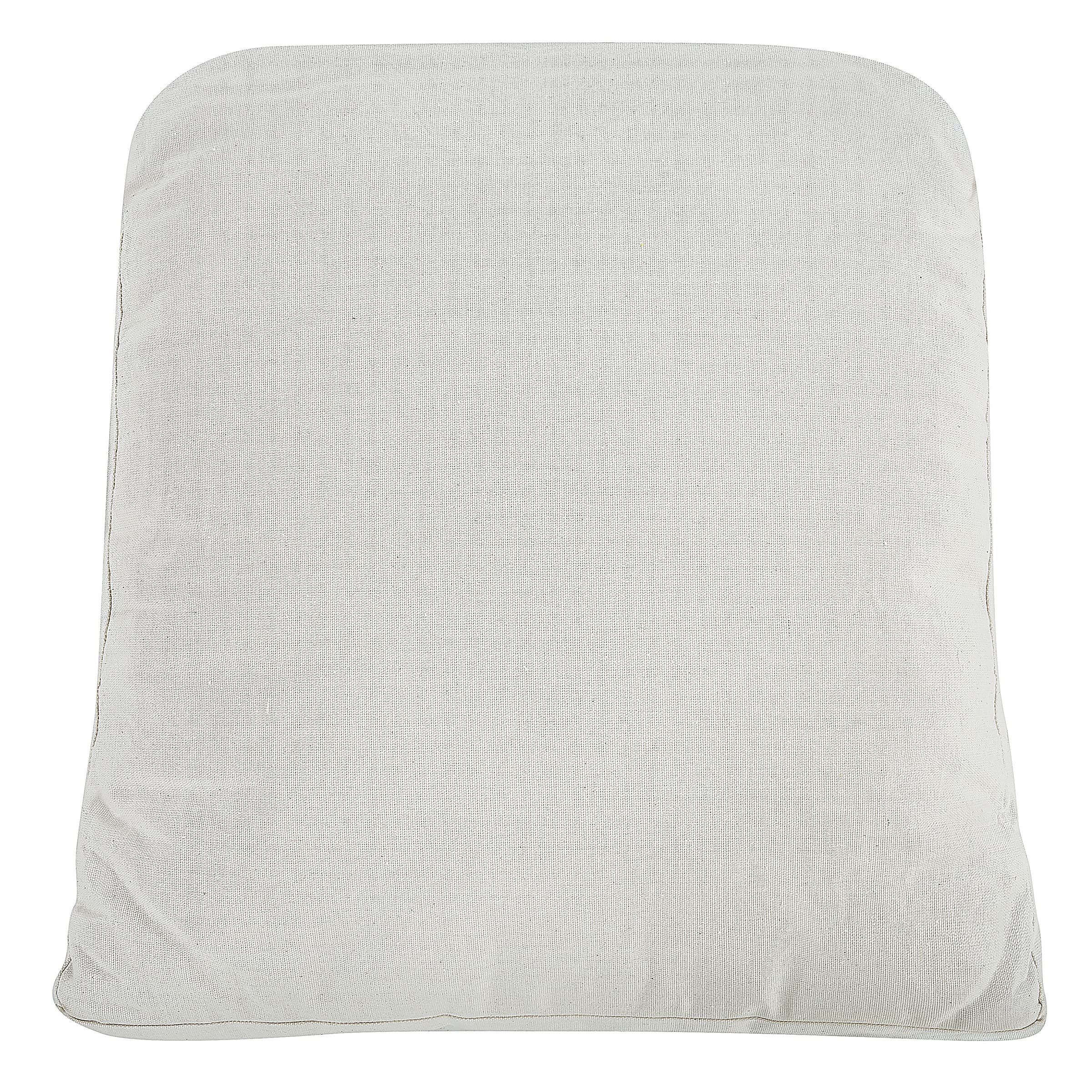 Poltrona da giardino in rattan naturale con cuscini in cotone bianco
