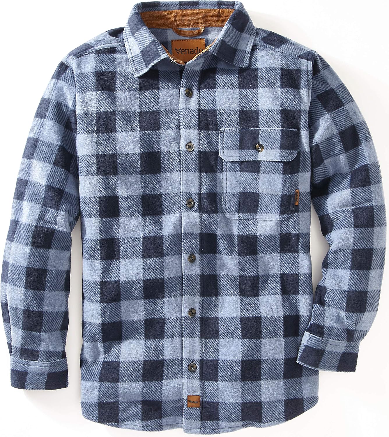 Venado Mens Plaid Shirts for Men - Heavyweight Buffalo Plaid Fleece Shirt - Soft