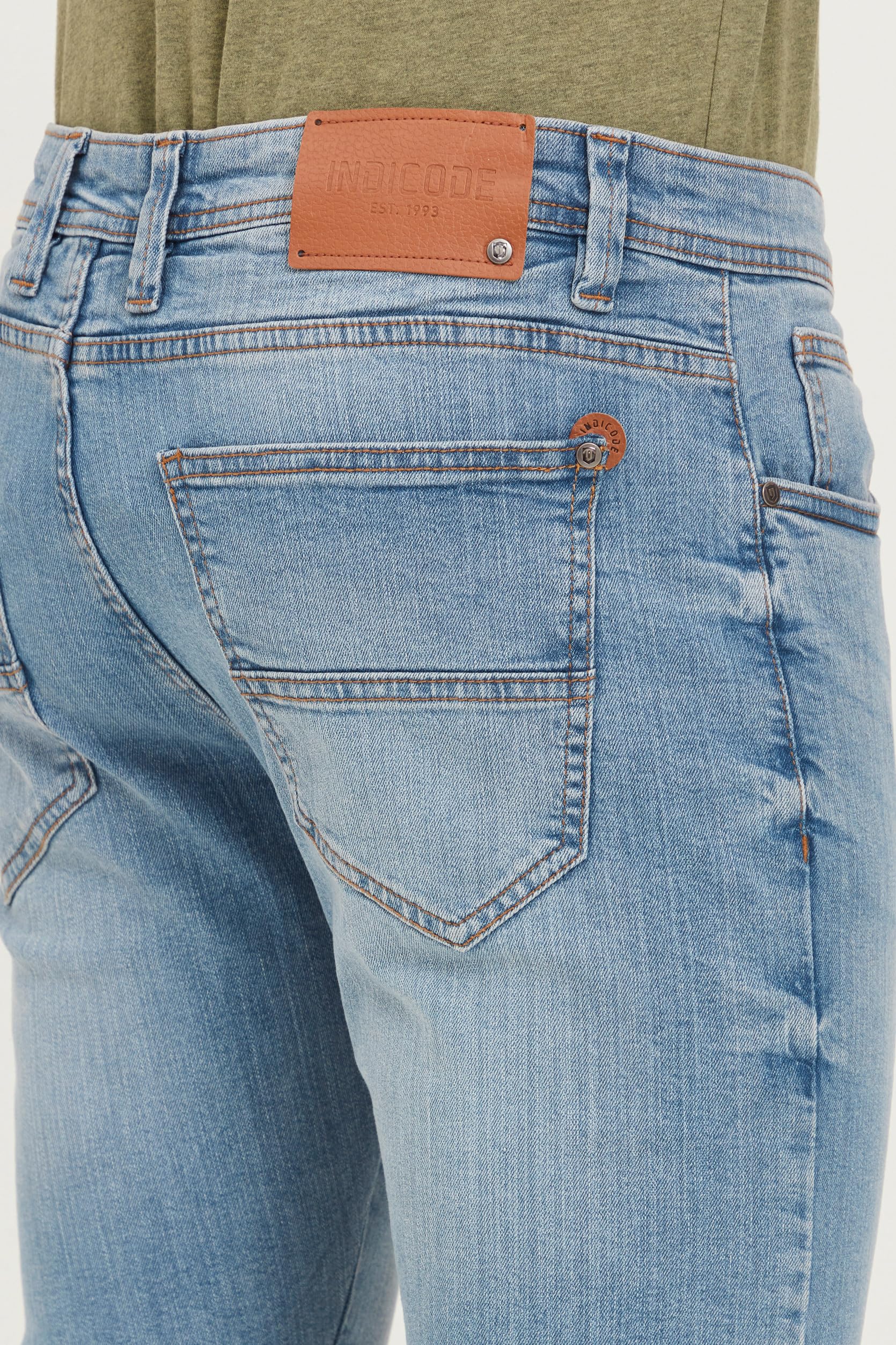 Indicode IDQuince Herren Jeans Shorts Kurze Denim Hose Eingrifftaschen Baumwollmischung Regular fit