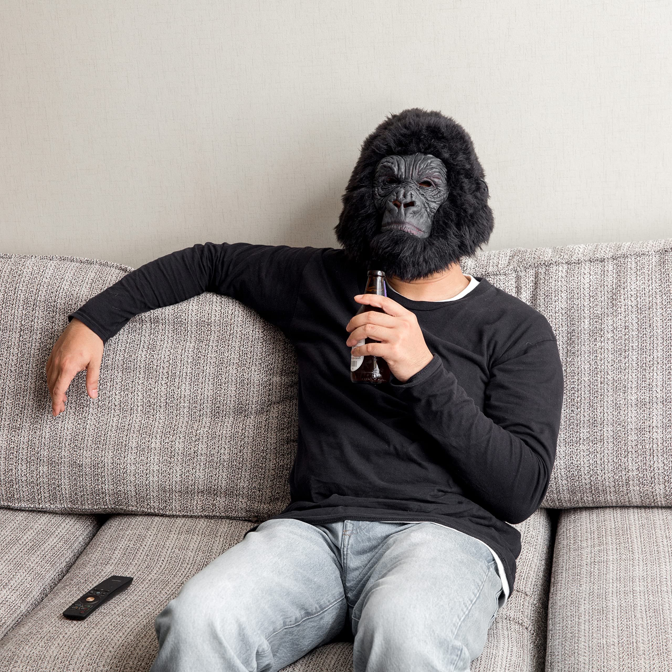 CreepyParty - Máscara de Gorila King Kong de Látex de Cabeza Completa, Máscara Realista de Chimpancé, Disfraz para Halloween, Carnaval, Fiesta de Cumpleaños