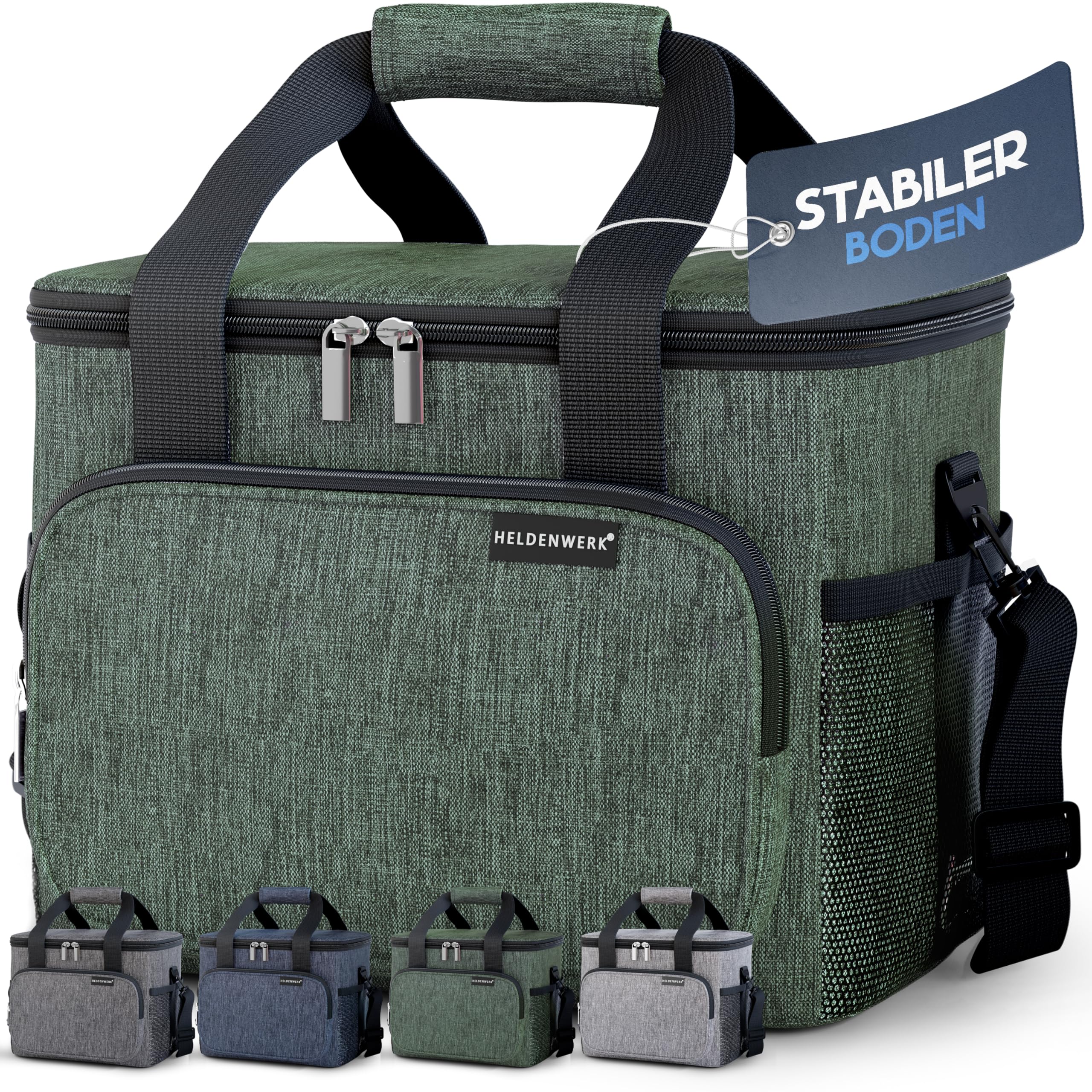 HELDENWERK Kühltasche Groß faltbar - Isolierte Kühlbox Thermotasche auslaufsicher & wasserdicht - Picknick Lunchtasche, Frühstückstasche, Thermo Tasche, Isoliertasche