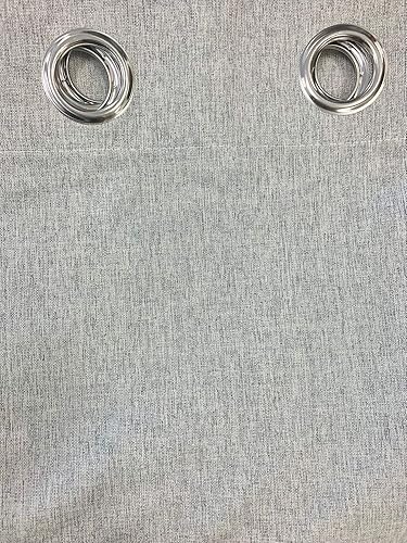 Miniatura 8 de Ikiriska Cortina de lino 100% opaca extra larga (1 panel). Aislamiento térmico grueso. Hecho a medida de 8-24 pies de longitud (blanco porcelana, 96