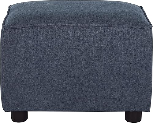 Miniatura 4 de Evolur Holland - Taburete otomano tapizado en azul marino, reposapiés para madres lactantes, montaje sin herramientas, hecho para cada decoración
