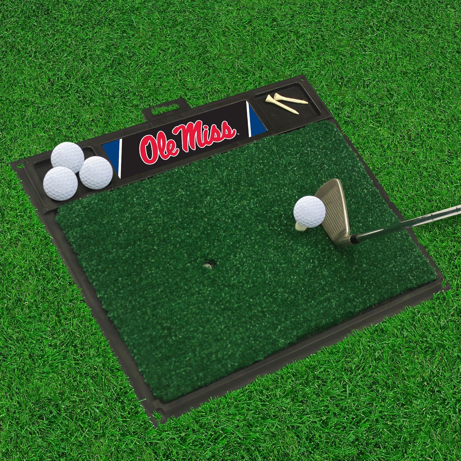 FANMATS 18798 NCAA University of Mississippi Ole Miss Golf Hitting Mat, Team Color, 20" x 17" : Sports & Outdoors