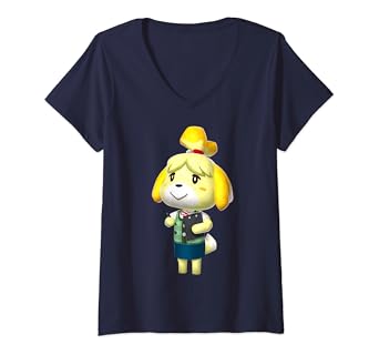 Amazon Com Womens Animal Crossing Isabelle 3d Poster V Neck T Shirt Clothing