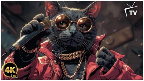 Um gato gângster descolado à meia-noite - batidas relaxantes e vibrações encantadas.