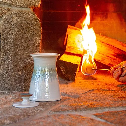 Miniatura 3 de Georgetown Pottery Encendedor de fuego Cape Cod hecho a mano con hierro y piedra esteatita para chimenea, estufa de leña, hoguera y hoguera