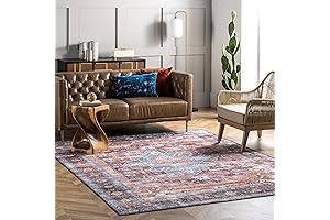 nuLOOM Zena Medallion Machine Washable Ultra Thin 8x10' Rug