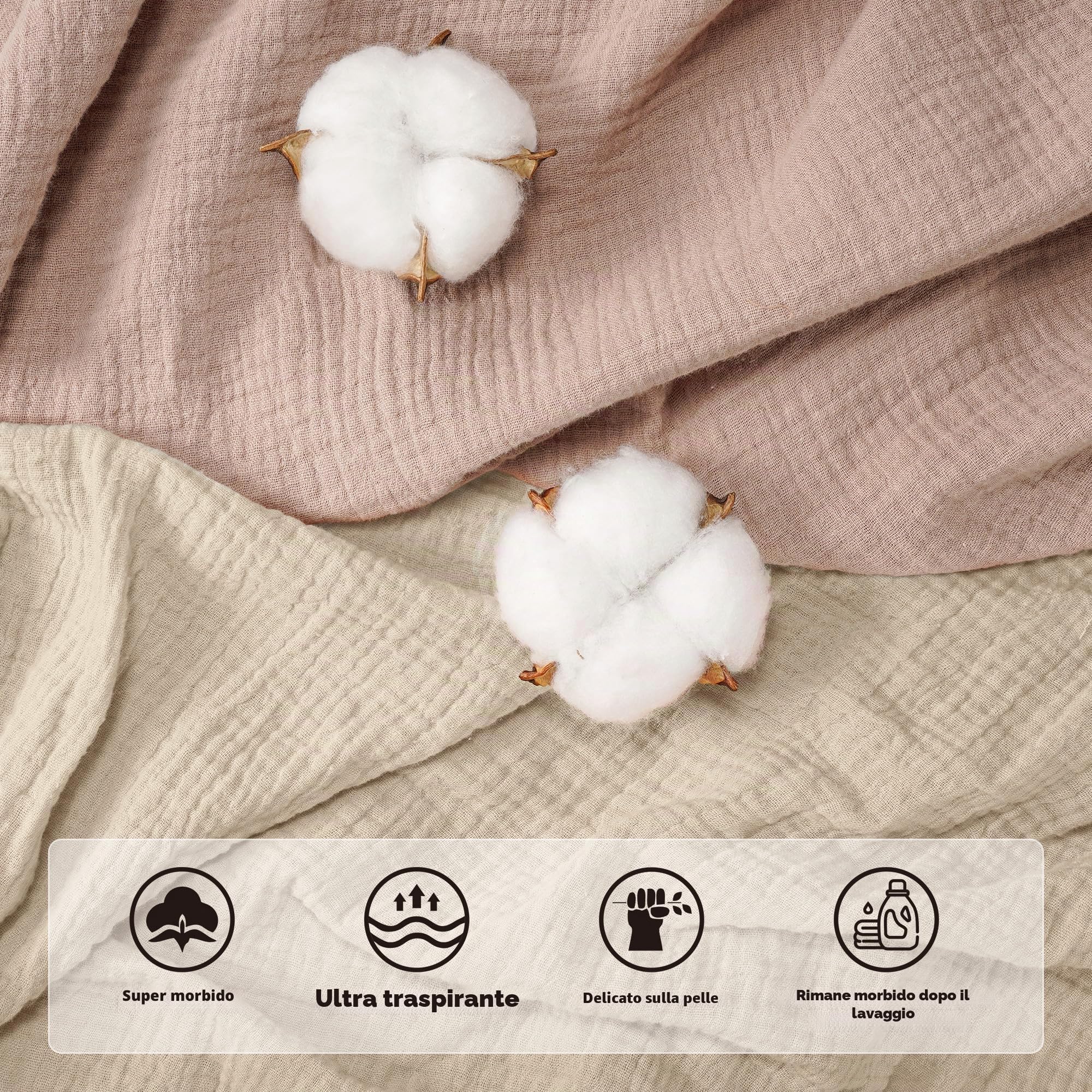 Susurration 100% Cotone Set di 2 Lenzuola Con Angoli per Cotone Bambini, Lenzuolo in Mussola di Lenzuolo per Lettino da Viaggio 60x120cm/70x140cm (Crema Star)
