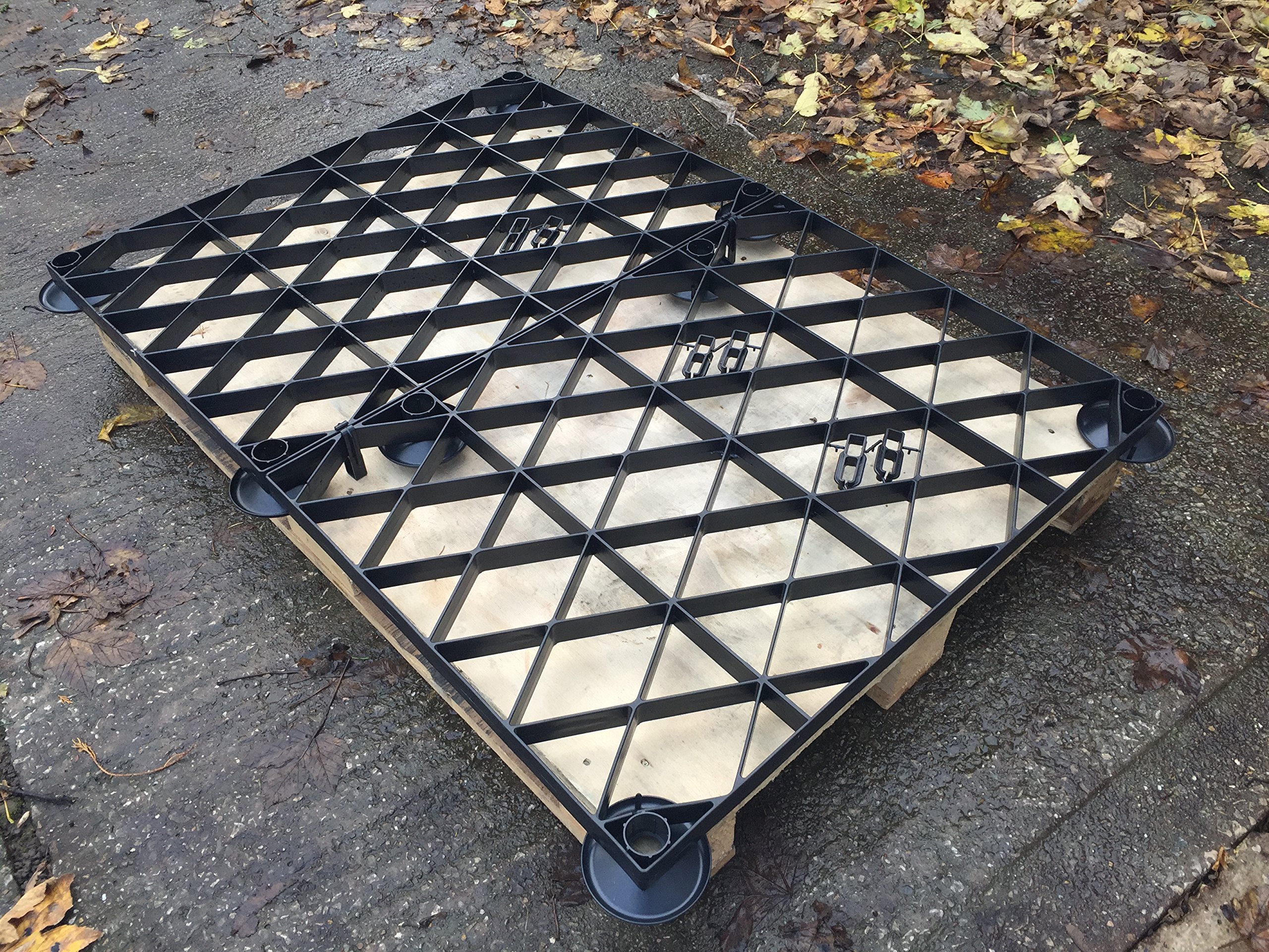 GARDEN SHED BASE ELEVATED GRID KIT 14x8 or 4.25x2.45m = FULL ECO KIT PLASTIC ECO PAVING BASE GRIDS & ELEVATING FEET