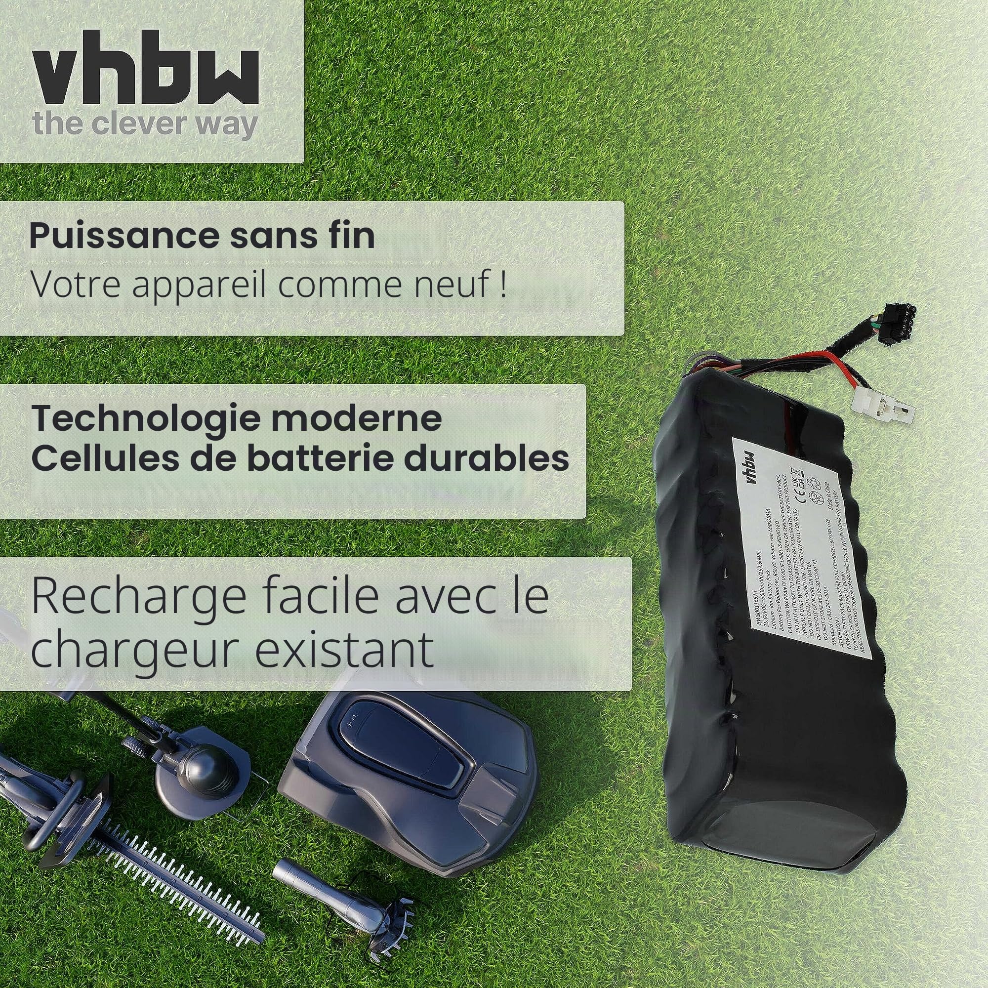vhbw Batterie Compatible avec Robomow RS615 Pro