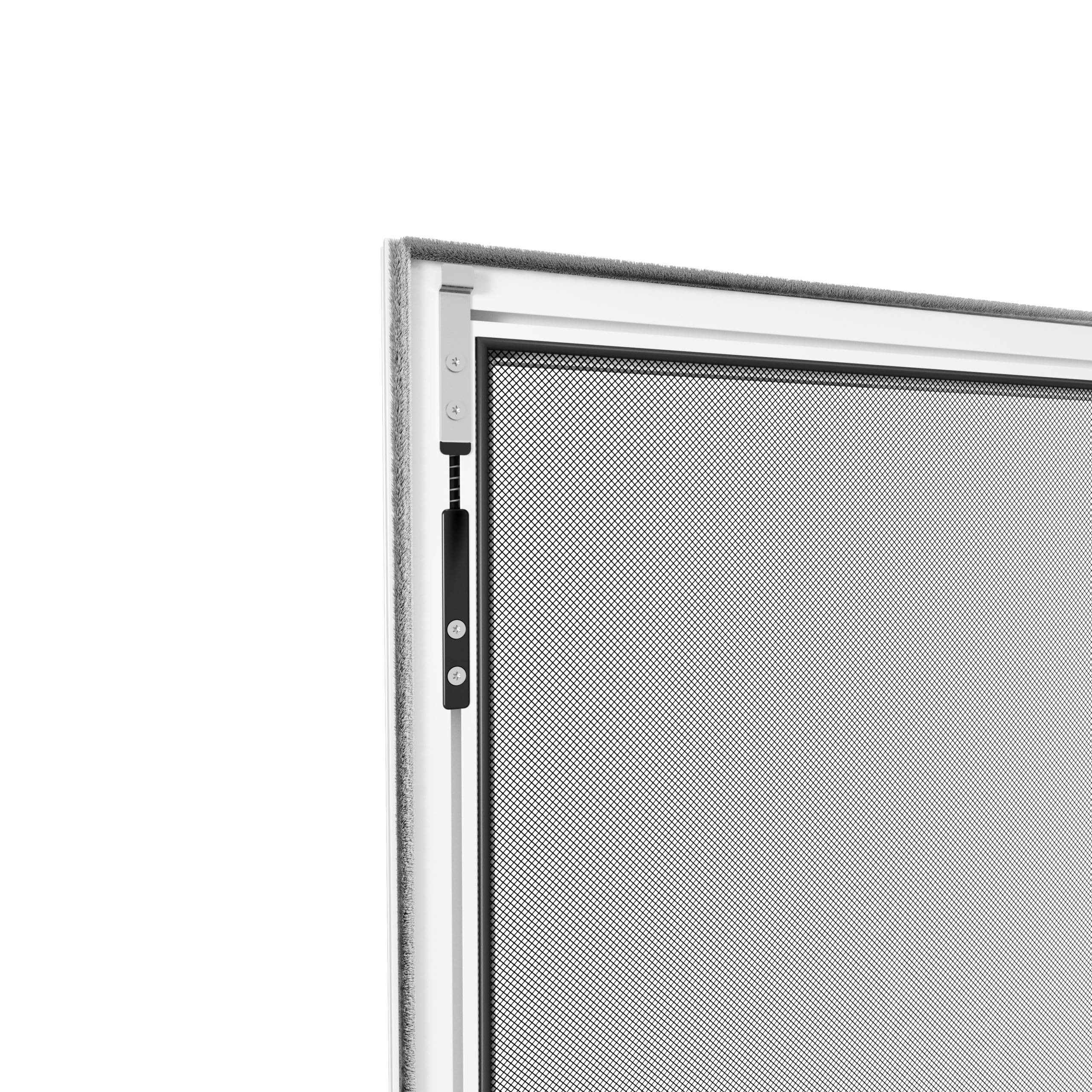 Fliegengitter nach Maß für Fenster – Insektenschutz Spannrahmen, vormontiert, ohne Bohren, maßgefertigt, Aluminium-Profile, Profiqualität, Made in Germany (Graualuminium, 25 x 25 cm)