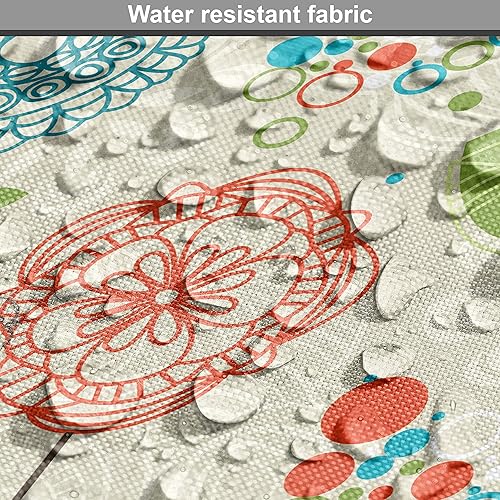 Miniatura 300 de Ambesonne The Yard - Tela de hibisco de flores tropicales en tonos de la vida real, tela decorativa para tapicería, cestas de almacenamiento