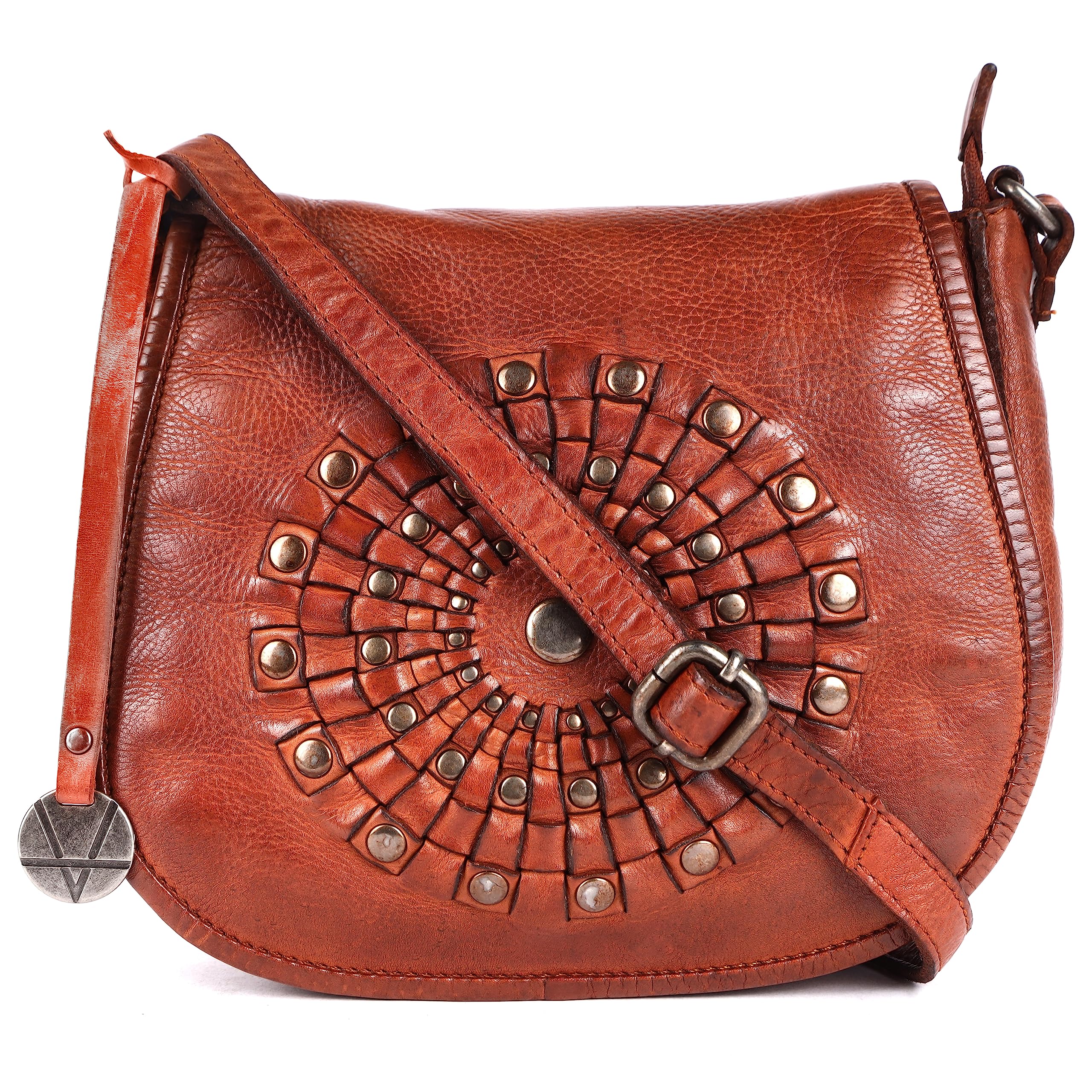 VILENCA HOLLAND Genuine Leather Crossbody Sling Bag for Women, Purse for Women Trendy Casual Office Bag with Adjustable Strap