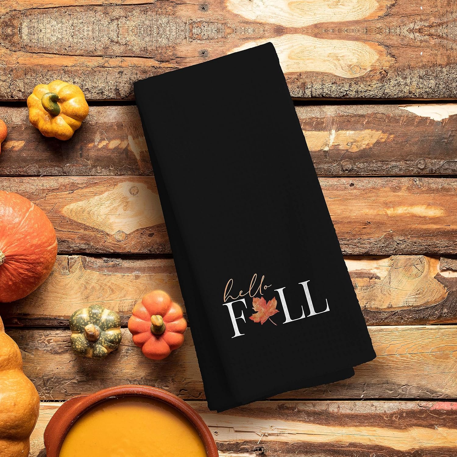 Condition photo showing New/Like New for Voatok Fall Kitchen Towels Hand Towels, Fall Bathroom Decor, Hand Towels Decorations for Home, Farmhouse Decorative Hand Tea Towels for Dorm Bathroom Kitchen Decor Black-3