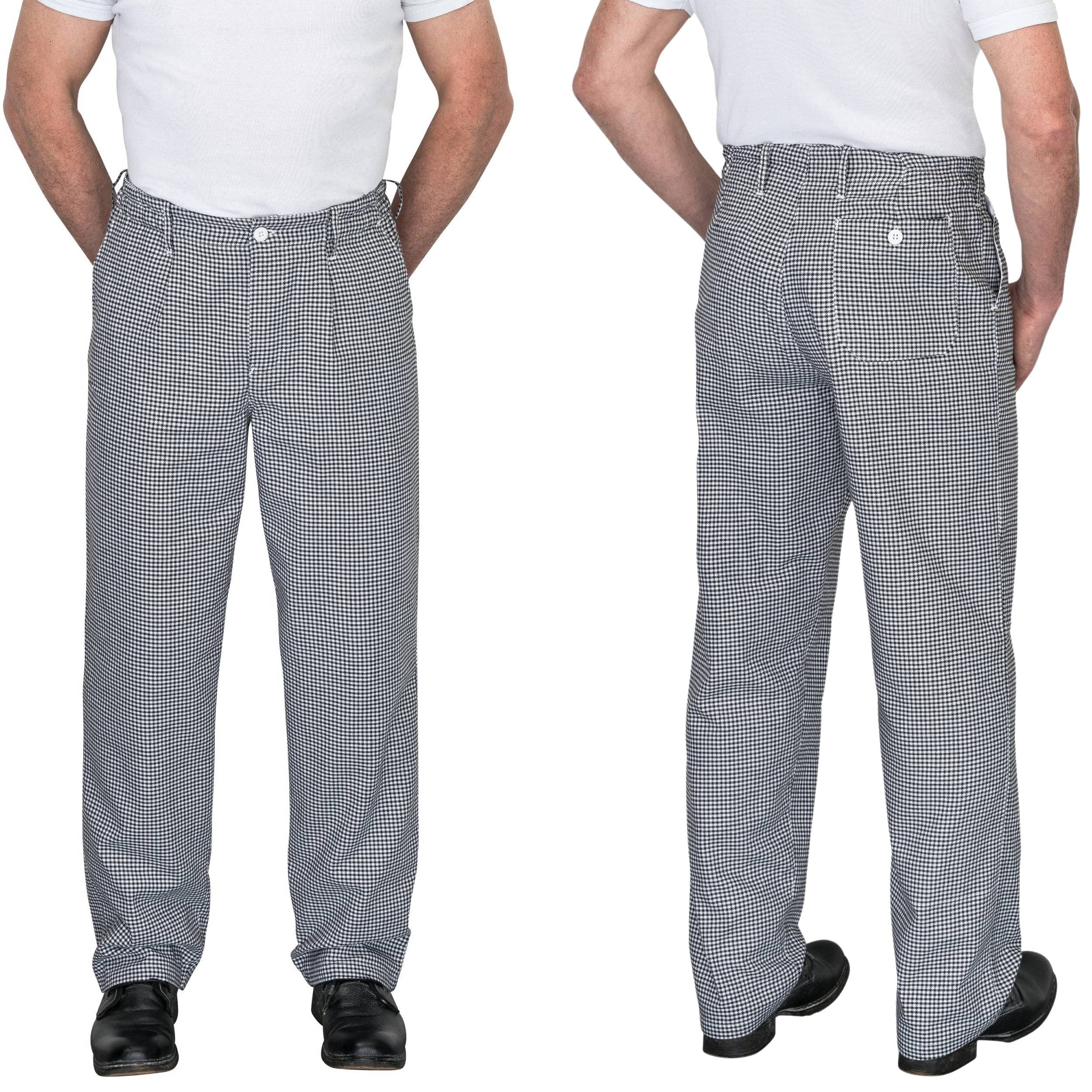 DESERMO Pepita I - Pantaloni da Cuoco, da Uomo e da Donna, Taglie dalla XS alla 5XL Grigio