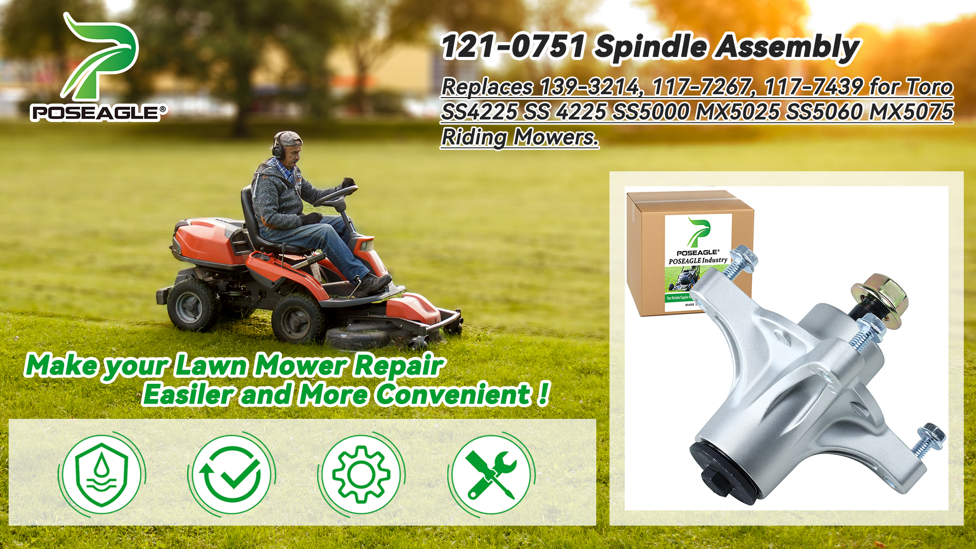 Amazon.com : POSEAGLE 121-0751 Spindle Assembly for Toro SS5000