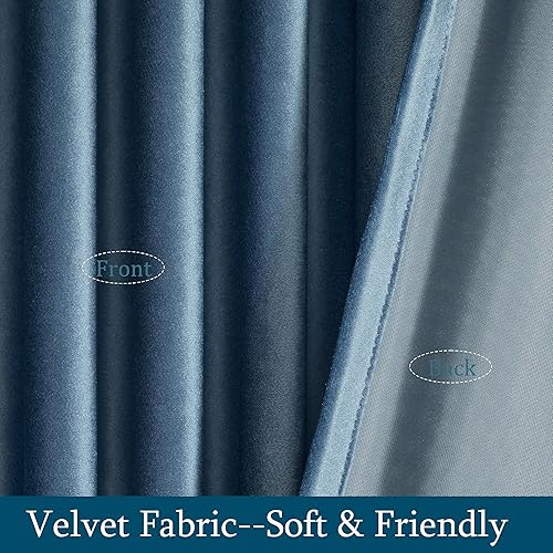Vista 70 de PRIMROSE Juego de 2 paneles opacos de cortinas de terciopelo con trabillas traseras, 72 pulgadas largo, para la sala o dormitorio, decoran ventana