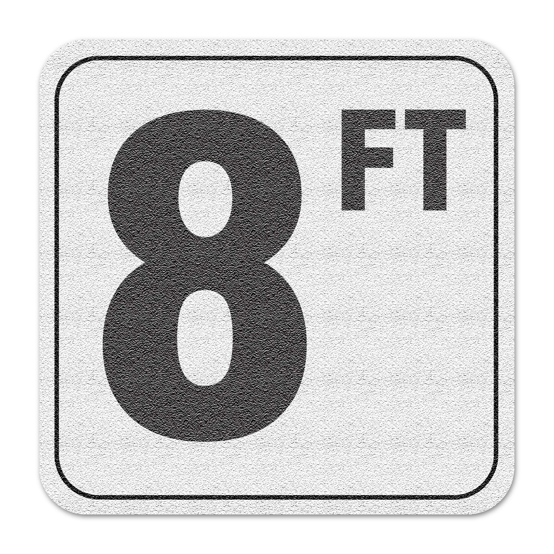 Aquatic Custom Tile Vinyl 3M Adhesive Swimming Pool Deck Depth Marker 8 FT, 4 inch Font