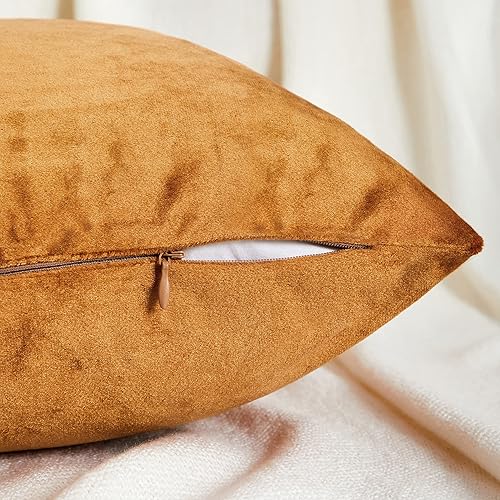 Miniatura 3 de Fundas de almohada GIGIZAZA decorativas de 26 x 26 pulgadas, fundas de almohada naranja tostado cuadradas para sofá, fundas de almohada bohemias de