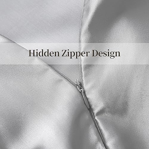 Miniatura 4 de Funda de almohada de seda de morera 100 % pura para cabello y piel, 25 momme 6A+ de seda de grado 6A+ con cremallera oculta, funda de almohada de