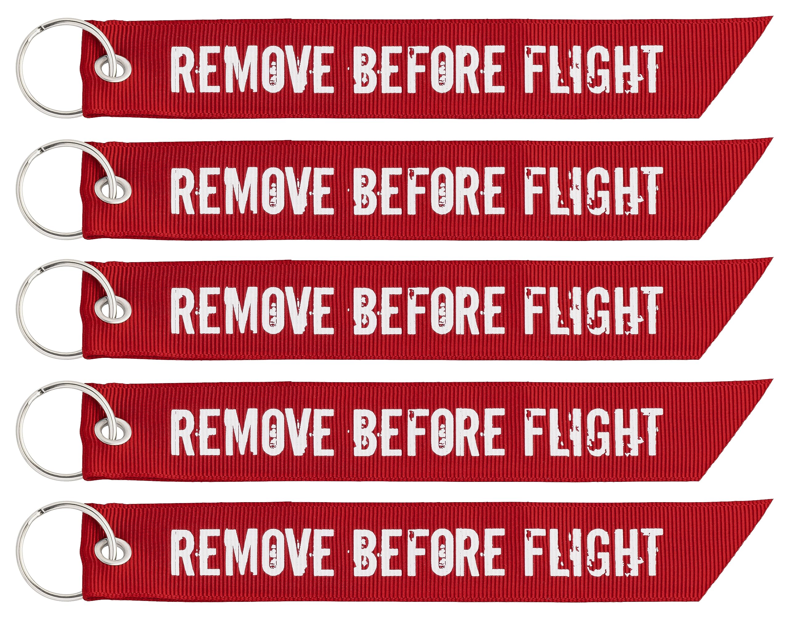 Remove Before Flight Red/ Keyring Keychain Zip Puller 5X Size 5 Pieces