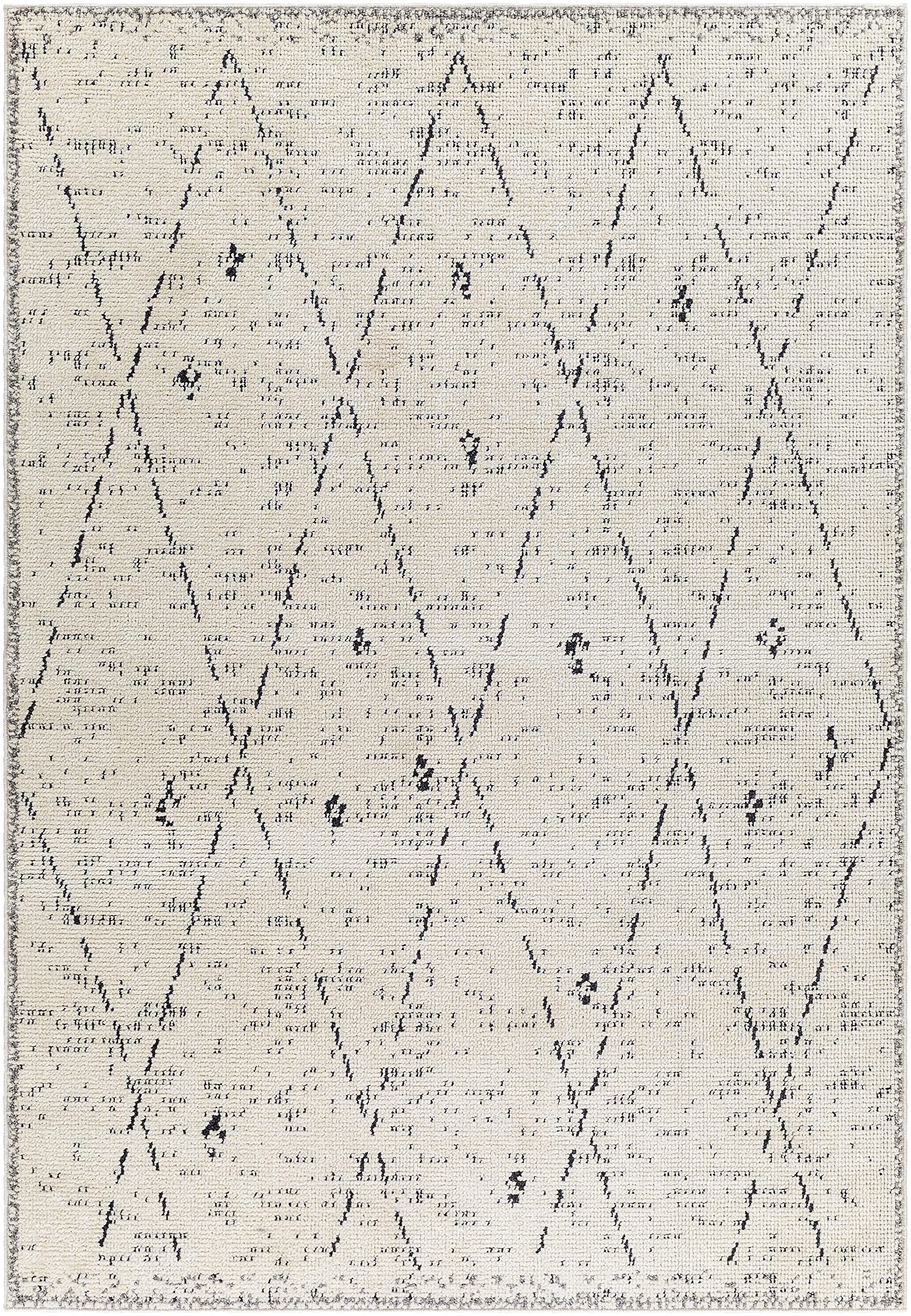 Surya Plano Tapis de Salon, bohème, Grand Tapis pour Chambre à Coucher, 160 x 213 cm, Tapis pour Salle à Manger avec Motif géométrique, Tapis de Salon scandinave Moderne crème et Noir