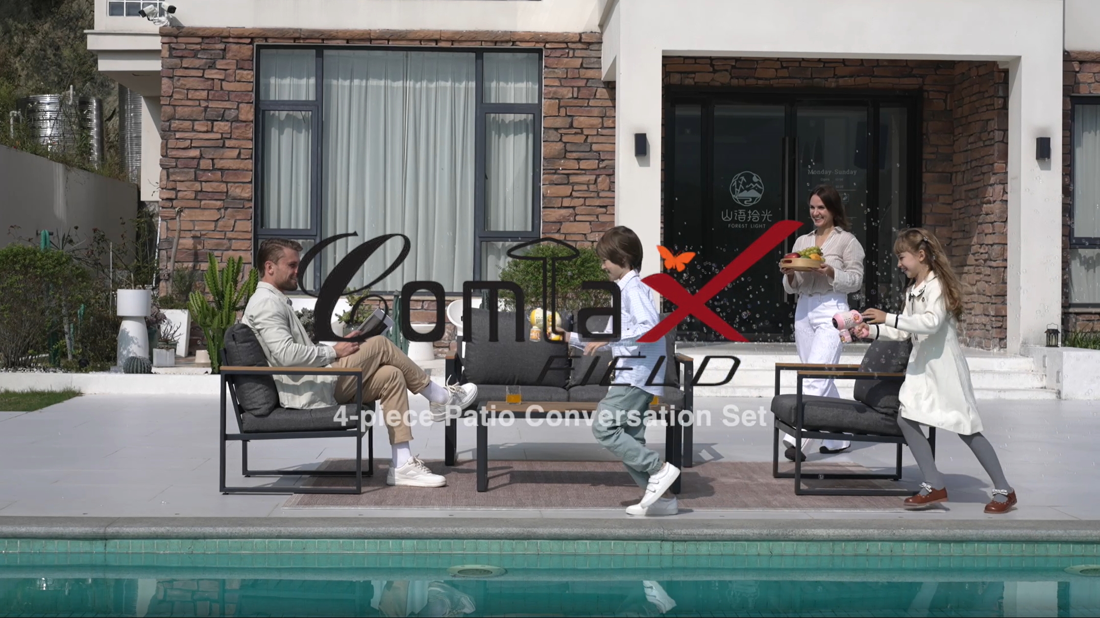 Amazon.com: COMLAX FIELD Patio Furniture Set, 4 Pieces Outdoor