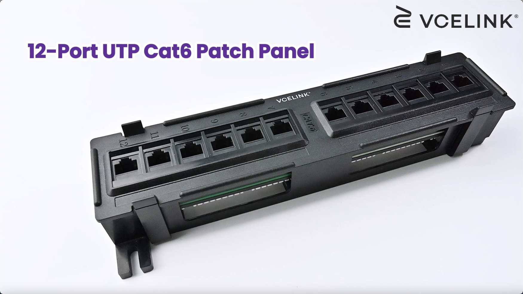 12 Port Network Panel VCELINK 12-Port Cat6 Patch Panel - 1000 Mbps ...