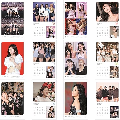 Miniatura 3 de KPOP IDOL Group 2024 - Calendario de pared (rosa negro)