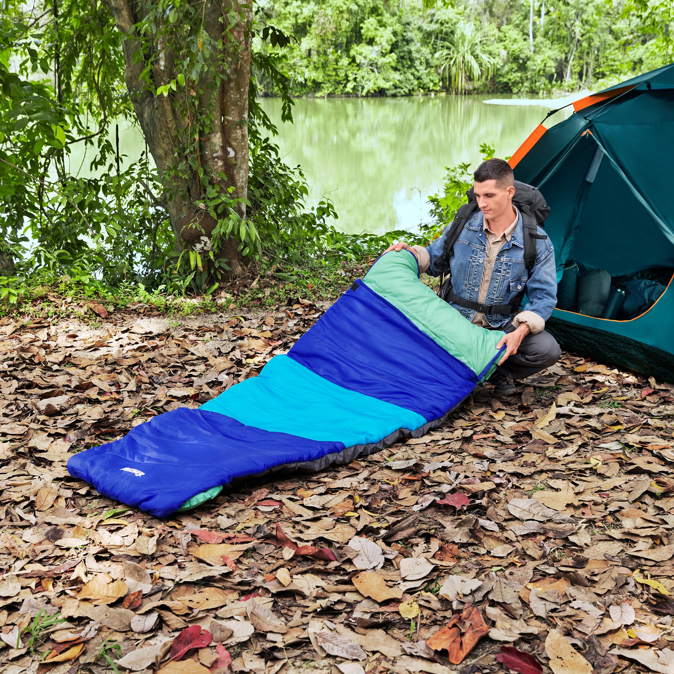 Bestway 2-in-1-Schlafsack Wanderlite mit integrierbarer, aufblasbarer Isomatte 203 x 75 x 9 cm