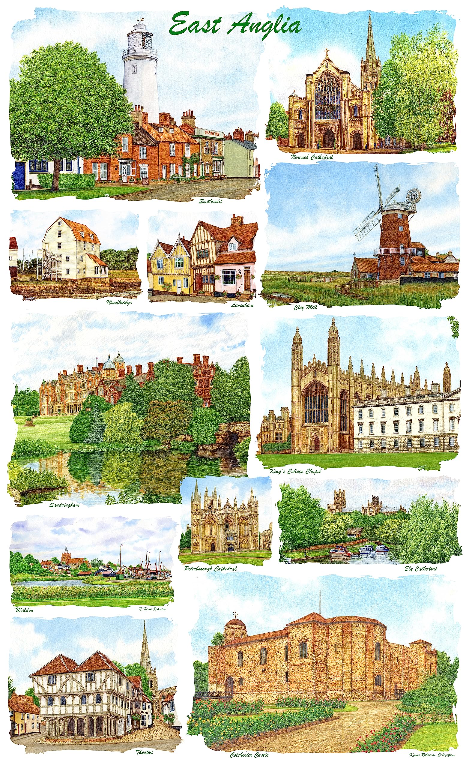 Kevin Robinson Collection EAST ANGLIA TEA TOWEL