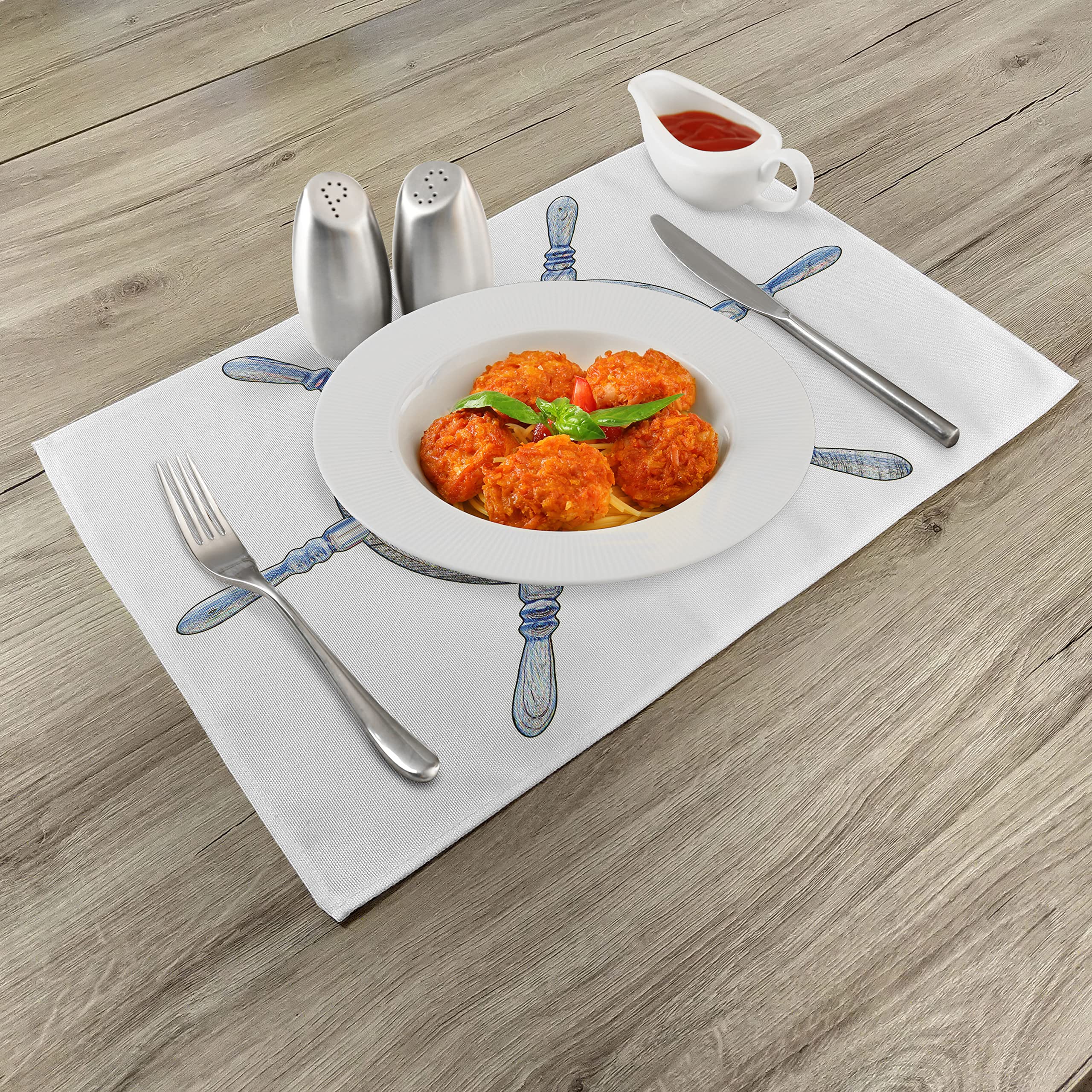 ABAKUHAUS Teal Tovaglietta Americana Set di 4, Native Art, Tovagliette in Tessuto Lavabile per Tavolo da Pranzo Cena, Teal