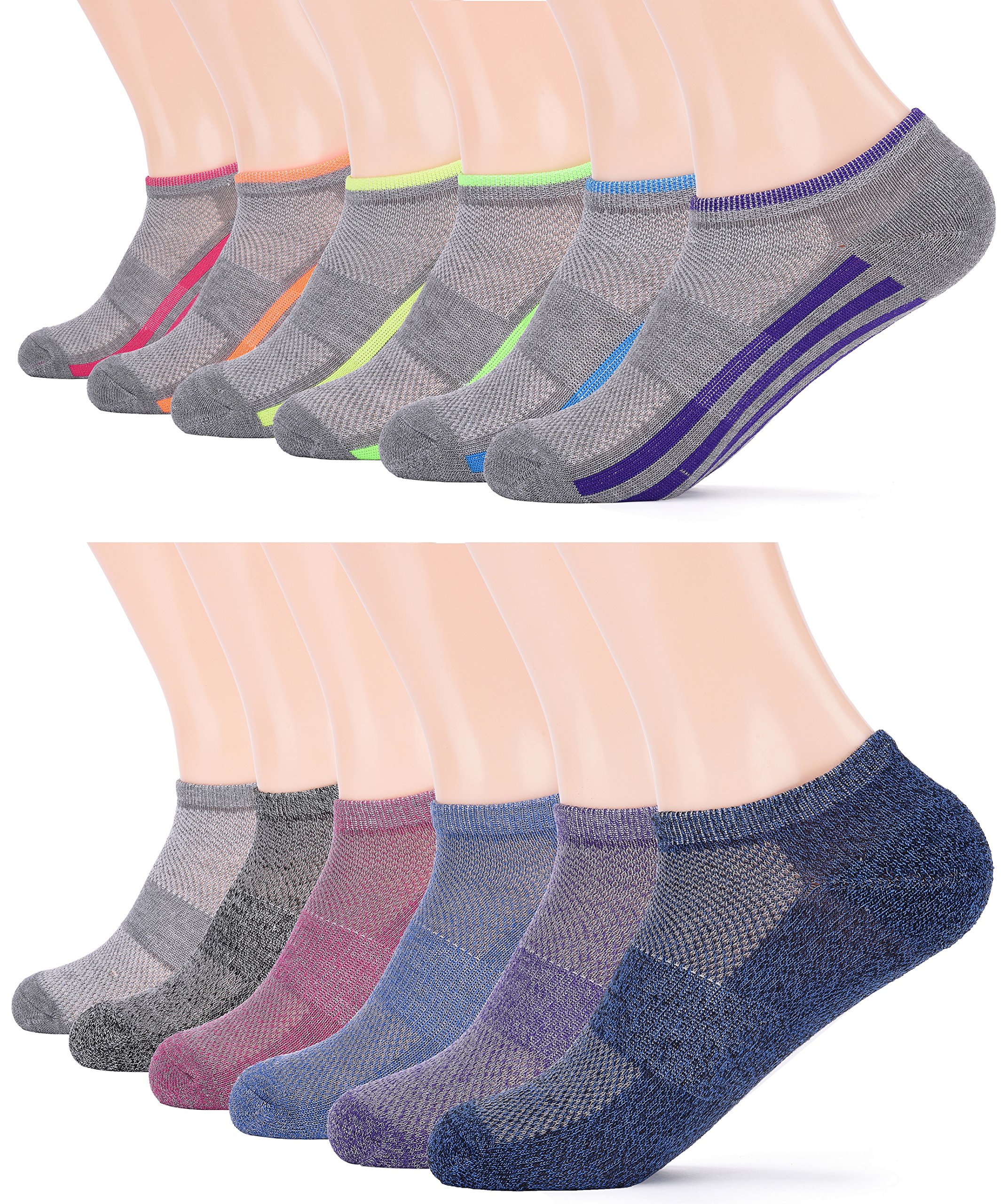 GALLERY SEVEN Women's No-Show Athletic Sport Socks Low Cut Sock Size 9-11