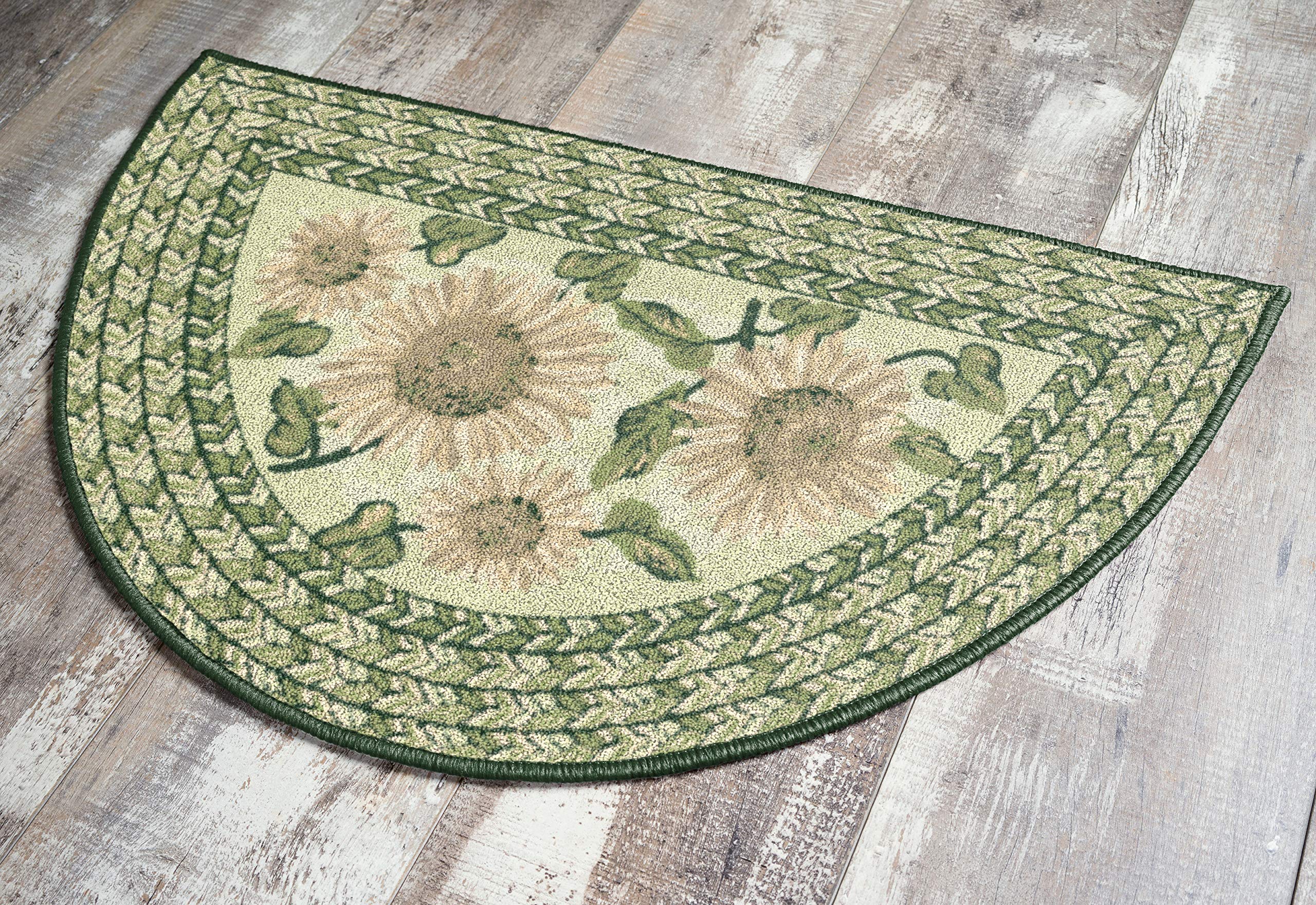 Brumlow MILLS Sunflower Braid Printed Pattern Rustic Floral Area Rug ...