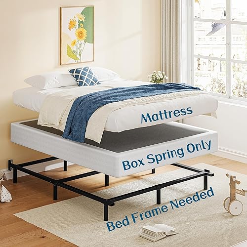 Miniatura 2 de EZBeds Somier de caja King de metal de 7 pulgadas, base de colchón tamaño King con funda de tela, fácil montaje, sin ruido, antideslizante