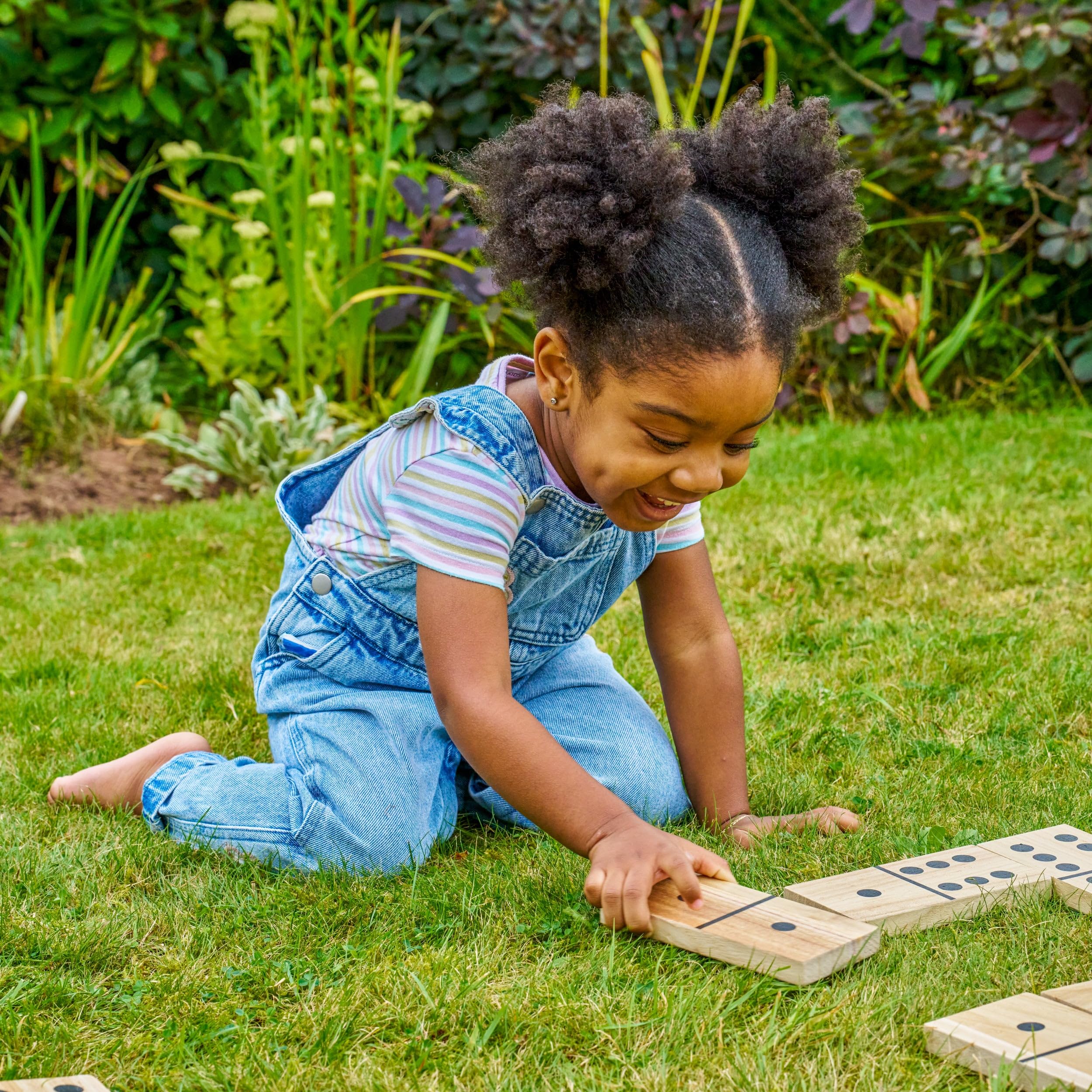 TP Toys Giant Wooden Dominoes Outdoor Family Game for Kids Ages 3+ with 28 Hand-Crafted Premium Tiles for Indoor or Outdoor Play made with FSC Wood - Image 3