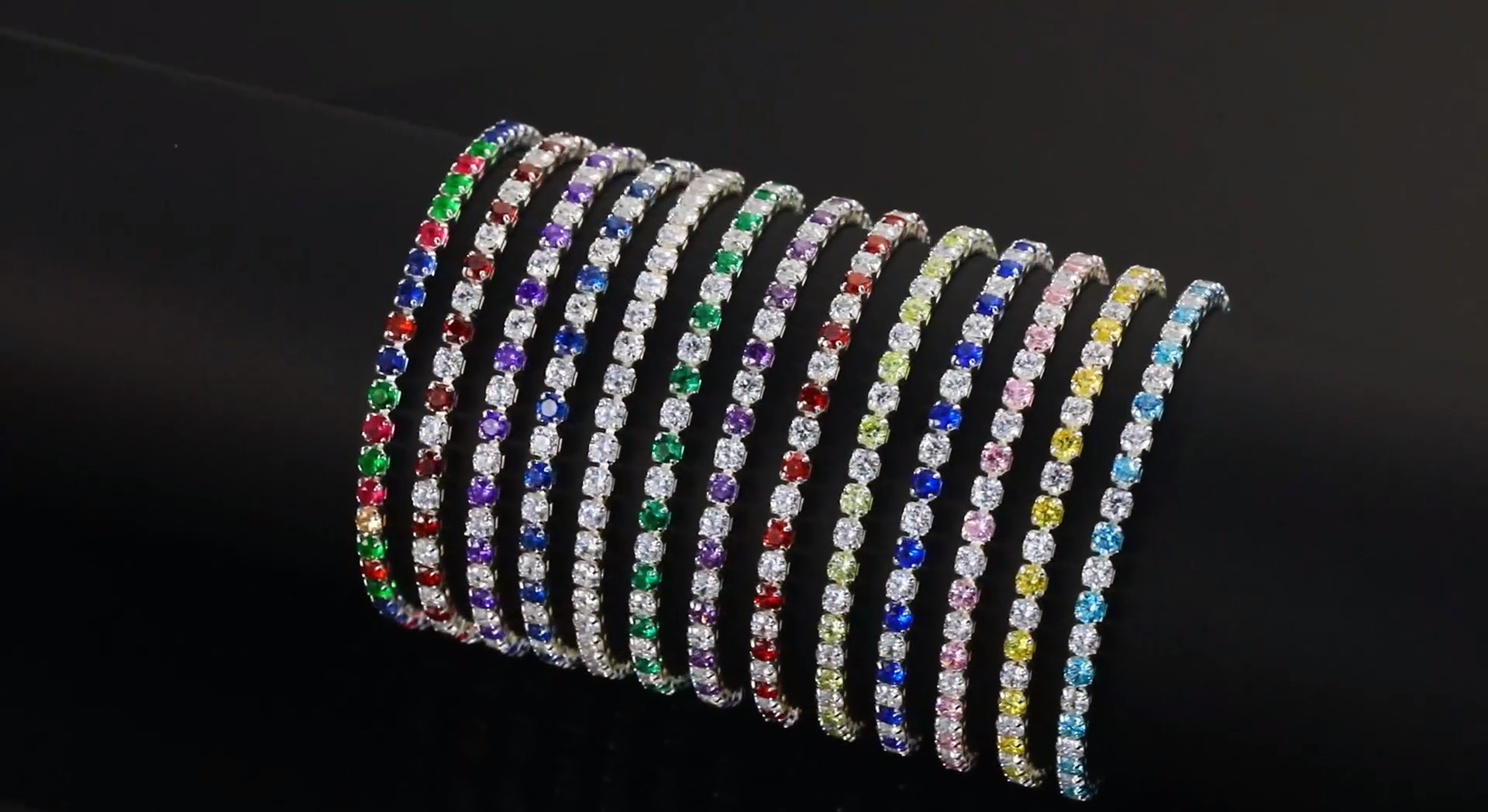Bracciale Tennis con Zirconi Cubici 5A Placcato Oro Argento