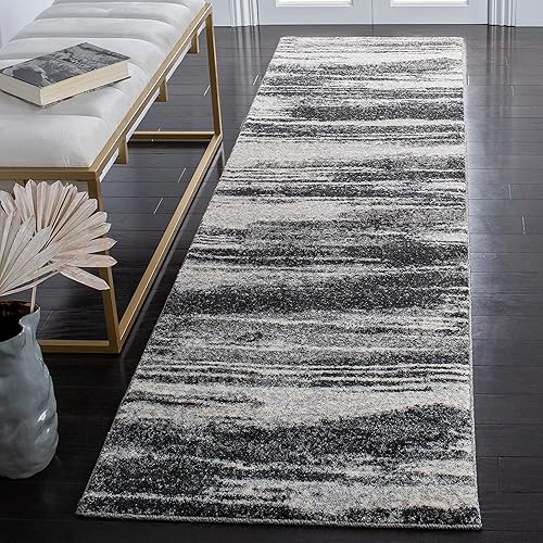 Miniatura 20 de SAFAVIEH Retro Collection RET2693 - Alfombra moderna abstracta que no desprende pelusa, para sala de estar, dormitorio, 4 pies Azul claro/ azul,gris