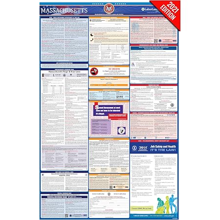 Amazon.com : 2021 Massachusetts Labor Law Poster, All-in-One OSHA ...