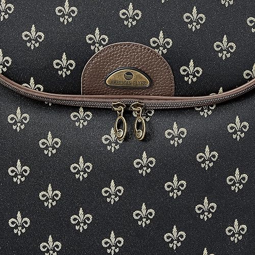 Miniatura 8 de American Flyer Equipaje Fleur De Lis 4 Piezas Set, Negro -, Fleur De Lis - Juego de equipaje de 4 piezas