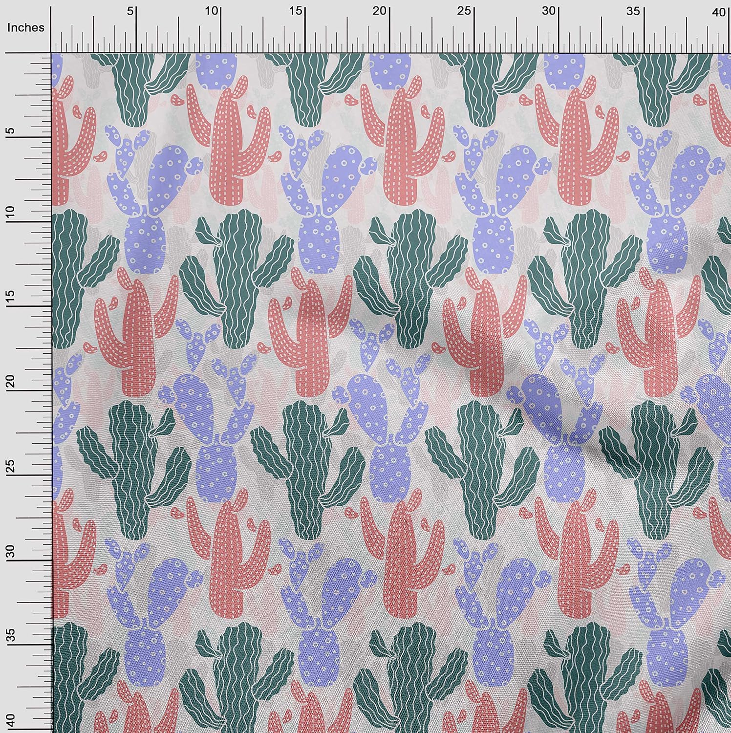 oneOone Cotton Flex Green Fabric Cactus Sewing Craft Projects Fabric Prints by Yard 40 Inch Wide-78