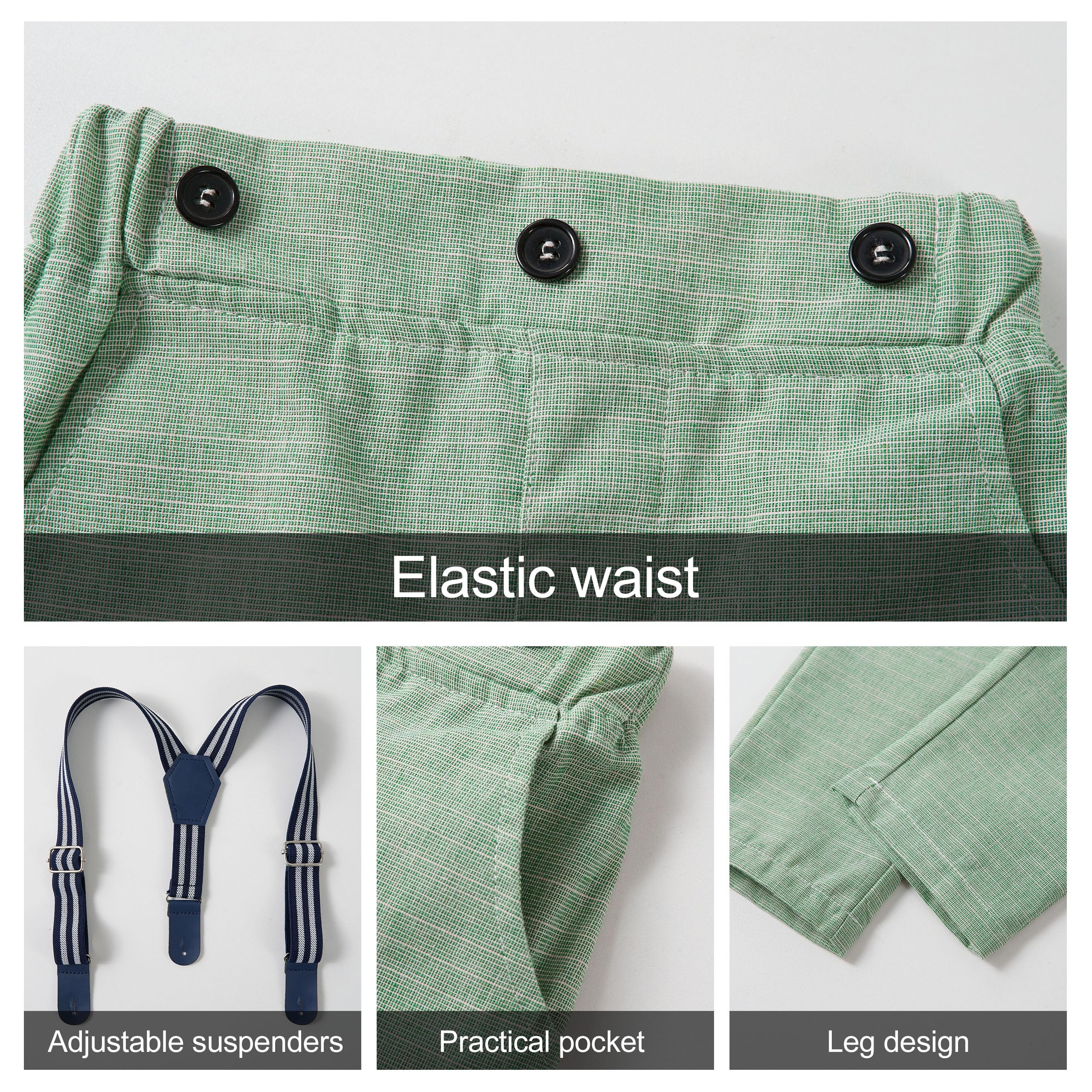 Volunboy Ragazzi Vestiti Set Bambino Gentiluomini Abito Da Sposa Manica Lunga Papillon Formale Camicie Bretelle Pantaloni Abiti