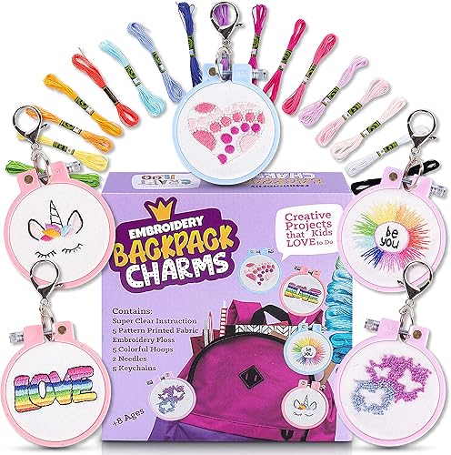 Miniatura 9 de Kit de bordado de 5 estampados con patrones de bordado. Kit de bordado para principiantes, kits de punto de aguja para principiantes. El mejor kit