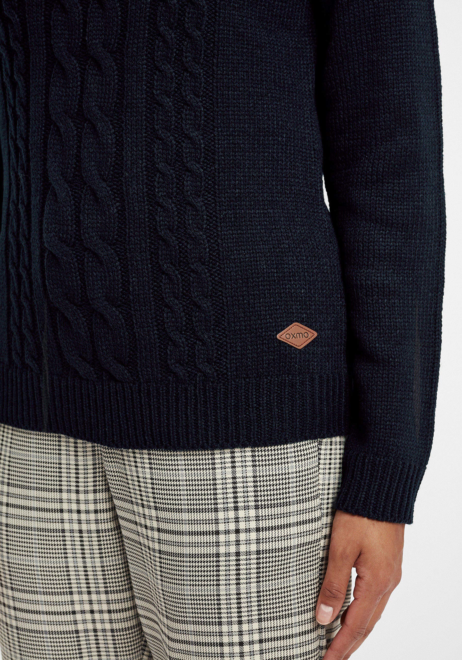 OXMO OXCarry Damen Strickpullover Troyer Grobstrick Pullover