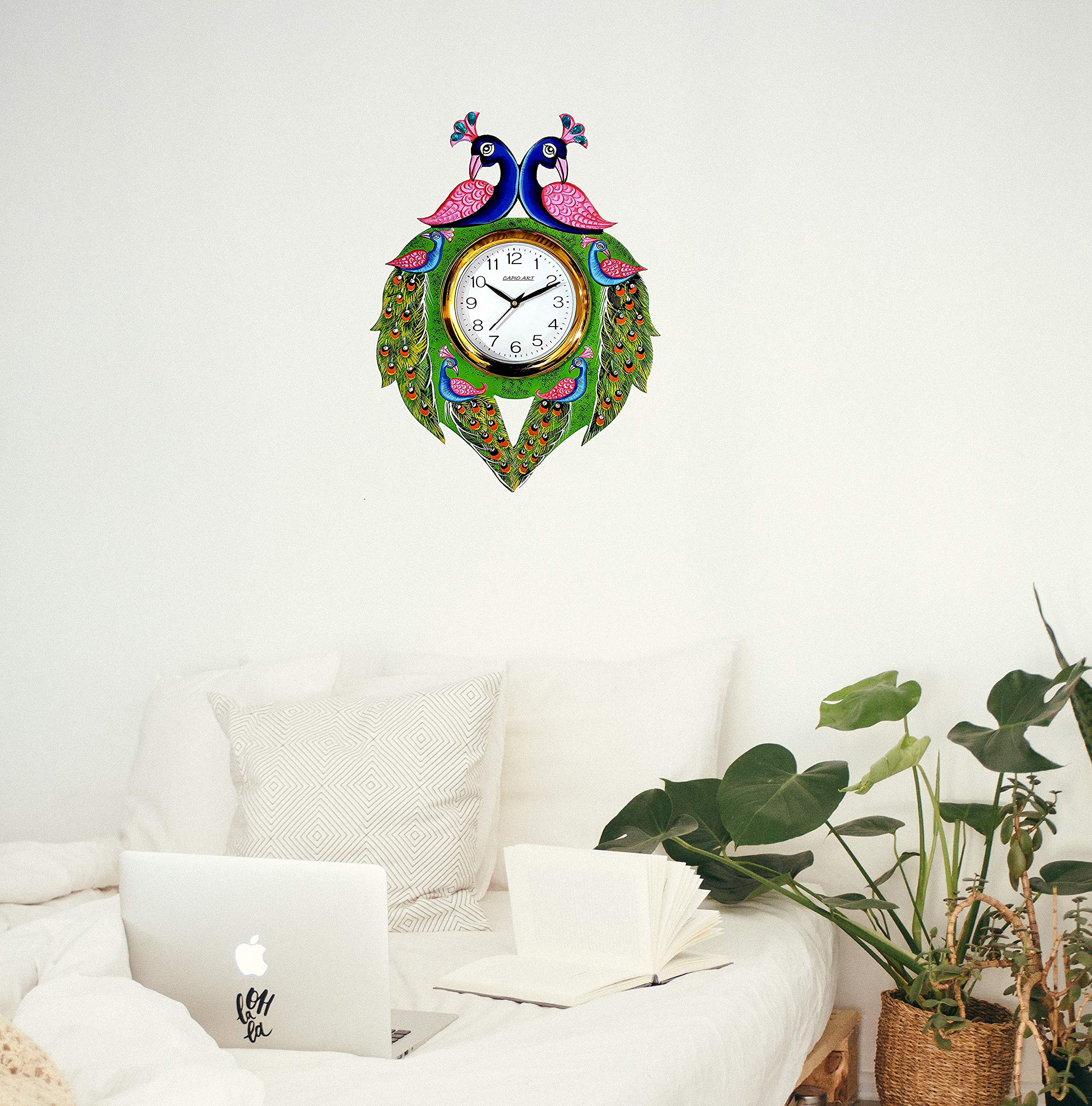 CAPIO ART Wooden Designer Handmade Animals Vintage Analog Wall Clock for Home Decor Study Room Office (Multicolour, 13 x 16 inch) - Image 3 thumbnail