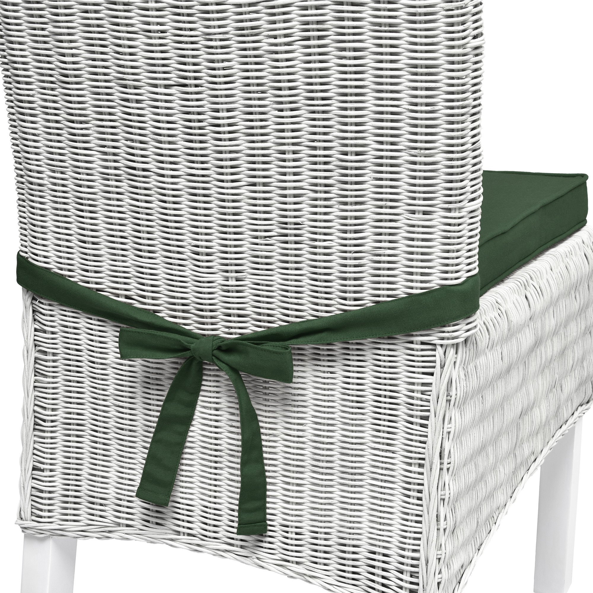 Beautissu Loft SK cojín de Silla 45x40 cm Verde - Juego de 8 Cojines de Silla con Correas Cojín de Asiento para sillas, Antideslizante con Correas de fijación Almohadilla de tapicería