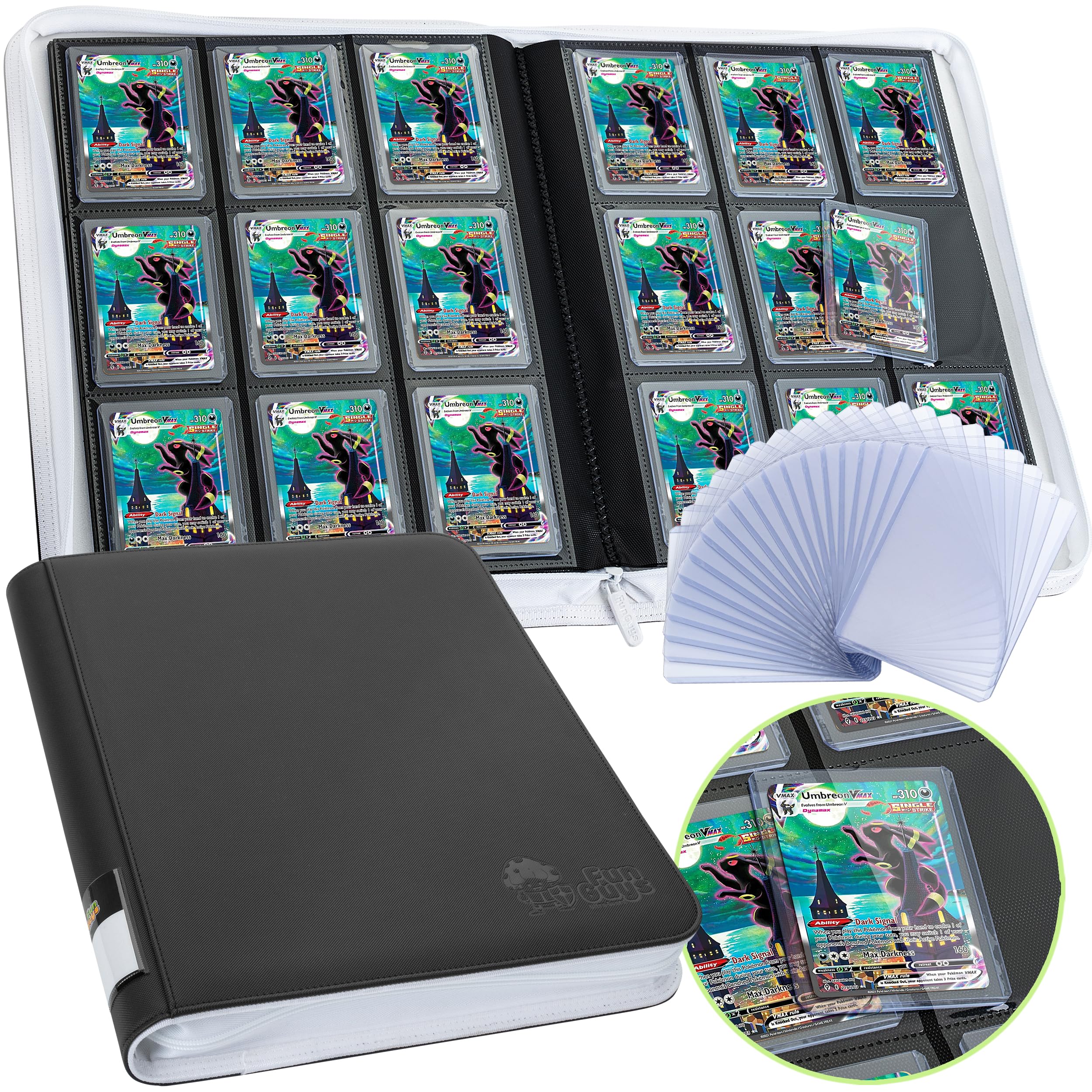 FunGuys Toploader Binder, Trading Card Binder Storage, 252 9 Pocket Top Loader Binder, Card Collection for Yugioh, MTG, TCG, Pokemon Card Folders